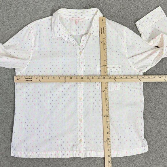 Victoria’s Secret Embroidered Neon Print Pajama Shirt White Multi Large - Picture 11 of 12